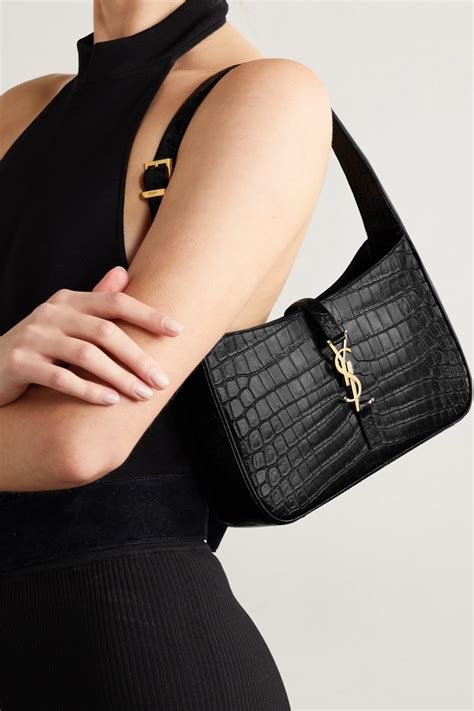 ysl 5 a 7 croc|Le 5 à 7 Croc Embossed Leather Hobo .